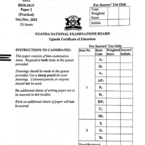 UNEB UCE BIOLOGY 2 2025 Proposed Guide